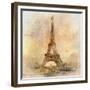 Retro Styled Background - Eiffel Tower-Maugli-l-Framed Premium Giclee Print