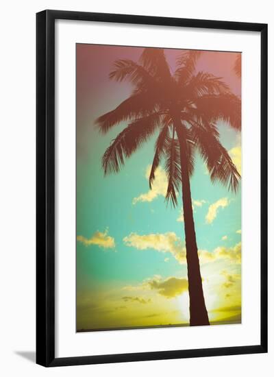 Retro Styled Hawaiian Palm Tree-Mr Doomits-Framed Photographic Print