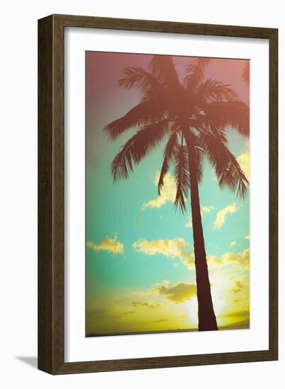 Retro Styled Hawaiian Palm Tree-Mr Doomits-Framed Photographic Print