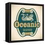 Retro-Styled Seafood Label Including An Image Of Mermaid-Arty-Framed Stretched Canvas