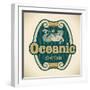 Retro-Styled Seafood Label Including An Image Of Mermaid-Arty-Framed Art Print