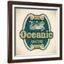 Retro-Styled Seafood Label Including An Image Of Mermaid-Arty-Framed Art Print