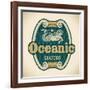 Retro-Styled Seafood Label Including An Image Of Mermaid-Arty-Framed Art Print