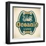 Retro-Styled Seafood Label Including An Image Of Mermaid-Arty-Framed Art Print