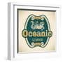 Retro-Styled Seafood Label Including An Image Of Mermaid-Arty-Framed Art Print