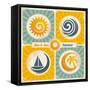 Retro Summer Holiday Poster-Lukeruk-Framed Stretched Canvas