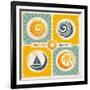 Retro Summer Holiday Poster-Lukeruk-Framed Art Print