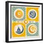 Retro Summer Holiday Poster-Lukeruk-Framed Art Print