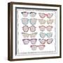 Retro Sunglasses Set-cherry blossom girl-Framed Art Print