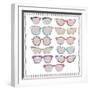 Retro Sunglasses Set-cherry blossom girl-Framed Art Print