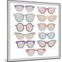 Retro Sunglasses Set-cherry blossom girl-Mounted Art Print