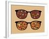 Retro Sunglasses with Autumn Reflection in It.-panova-Framed Art Print