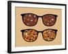 Retro Sunglasses with Autumn Reflection in It.-panova-Framed Art Print