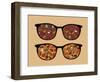 Retro Sunglasses with Autumn Reflection in It.-panova-Framed Art Print