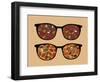 Retro Sunglasses with Autumn Reflection in It.-panova-Framed Art Print