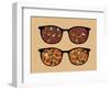 Retro Sunglasses with Autumn Reflection in It.-panova-Framed Art Print