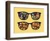 Retro Sunglasses with Halloween Reflection in It.-panova-Framed Art Print