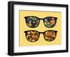 Retro Sunglasses with Halloween Reflection in It.-panova-Framed Art Print