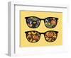 Retro Sunglasses with Halloween Reflection in It.-panova-Framed Art Print