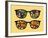 Retro Sunglasses with Halloween Reflection in It.-panova-Framed Art Print