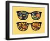 Retro Sunglasses with Halloween Reflection in It.-panova-Framed Art Print