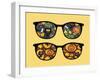 Retro Sunglasses with Halloween Reflection in It.-panova-Framed Art Print