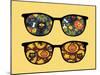 Retro Sunglasses with Halloween Reflection in It.-panova-Mounted Art Print