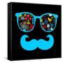 Retro Sunglasses with Reflection for Hipster.-panova-Framed Stretched Canvas