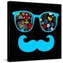 Retro Sunglasses with Reflection for Hipster.-panova-Stretched Canvas