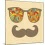 Retro Sunglasses with Reflection for Hipster.-panova-Mounted Art Print