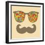 Retro Sunglasses with Reflection for Hipster.-panova-Framed Art Print