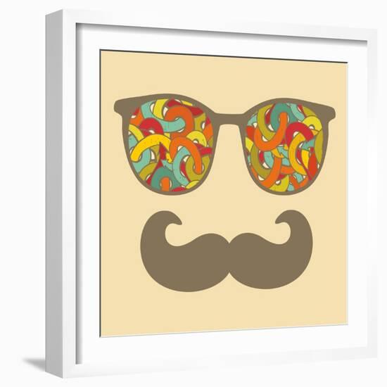 Retro Sunglasses with Reflection for Hipster.-panova-Framed Art Print