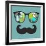 Retro Sunglasses with Reflection for Hipster.-panova-Framed Art Print