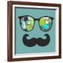 Retro Sunglasses with Reflection for Hipster.-panova-Framed Art Print