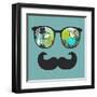 Retro Sunglasses with Reflection for Hipster.-panova-Framed Art Print