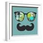 Retro Sunglasses with Reflection for Hipster.-panova-Framed Art Print