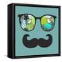 Retro Sunglasses with Reflection for Hipster.-panova-Framed Stretched Canvas