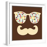 Retro Sunglasses with Reflection for Hipster.-panova-Framed Art Print