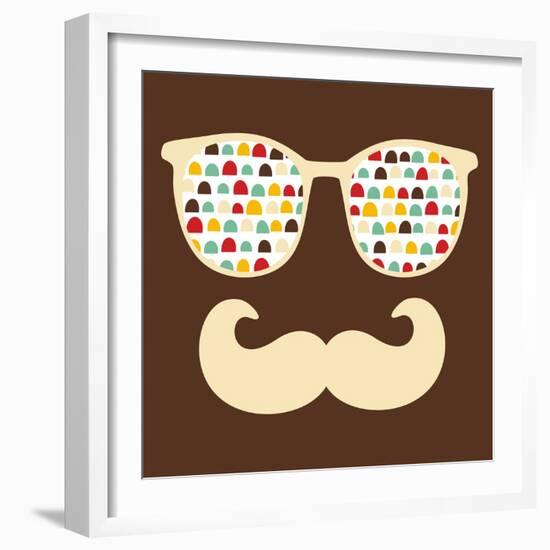 Retro Sunglasses with Reflection for Hipster.-panova-Framed Art Print