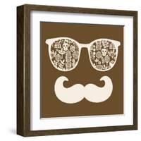 Retro Sunglasses with Reflection for Hipster.-panova-Framed Art Print