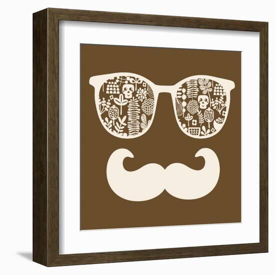 Retro Sunglasses with Reflection for Hipster.-panova-Framed Art Print