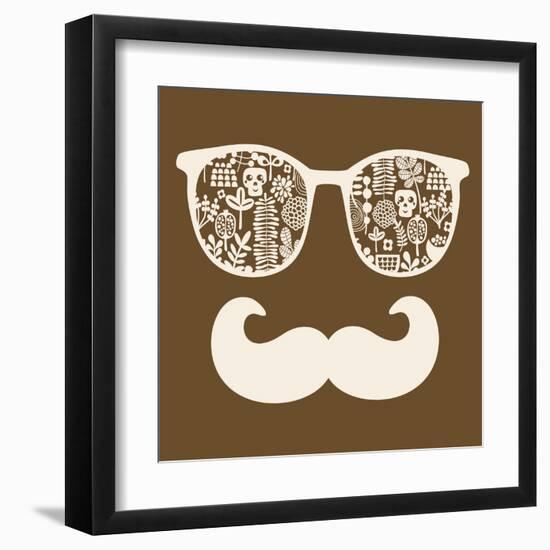 Retro Sunglasses with Reflection for Hipster.-panova-Framed Art Print