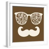 Retro Sunglasses with Reflection for Hipster.-panova-Framed Art Print