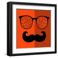 Retro Sunglasses with Reflection for Hipster.-panova-Framed Art Print