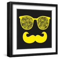 Retro Sunglasses with Reflection for Hipster.-panova-Framed Art Print