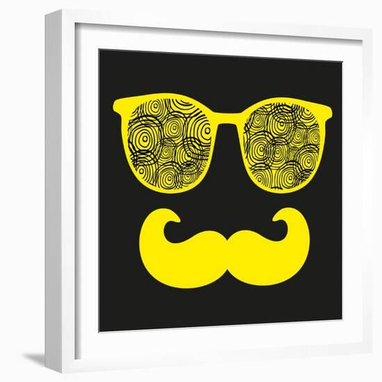 Retro Sunglasses with Reflection for Hipster.-panova-Framed Art Print