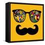 Retro Sunglasses with Reflection for Hipster.-panova-Framed Stretched Canvas