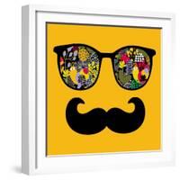 Retro Sunglasses with Reflection for Hipster.-panova-Framed Art Print