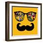 Retro Sunglasses with Reflection for Hipster.-panova-Framed Art Print