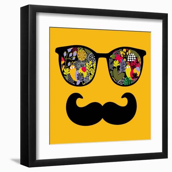 Retro Sunglasses with Reflection for Hipster.-panova-Framed Art Print